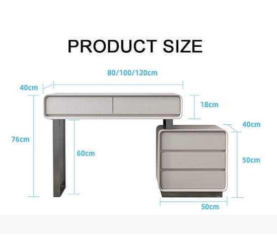 Dobson Dressing Table With LED Mirror, Cream Grey-Weilai Concept-Weilai Concept