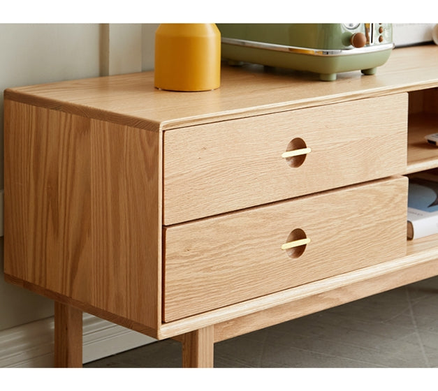 Haygashen Rattan TV Stand, Oak-Weilai Concept-Weilai Concept