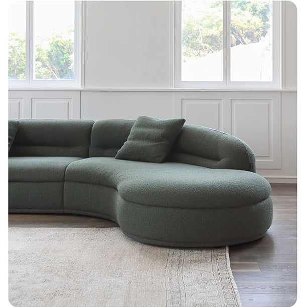 Yannik Four Seater Curved Sofa, Green-Weilai Concept-Weilai Concept