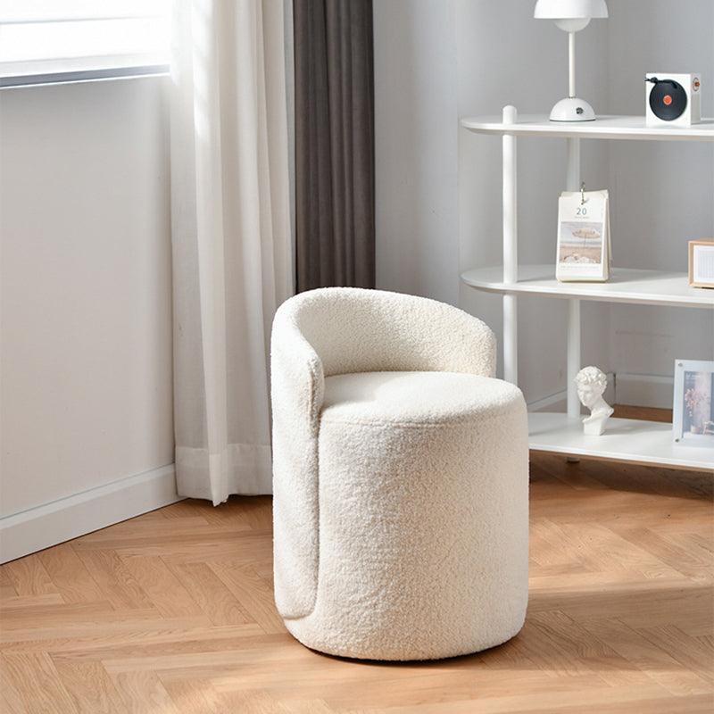 Nora Ottoman Footstool, White Boucle, Dressing Table Stool-Weilai Concept-Weilai Concept