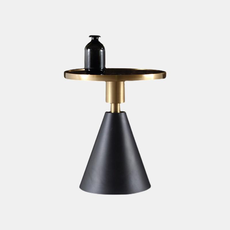 Modern Side Table with Marble Top and Metal Base-Weilai Concept-Weilai Concept
