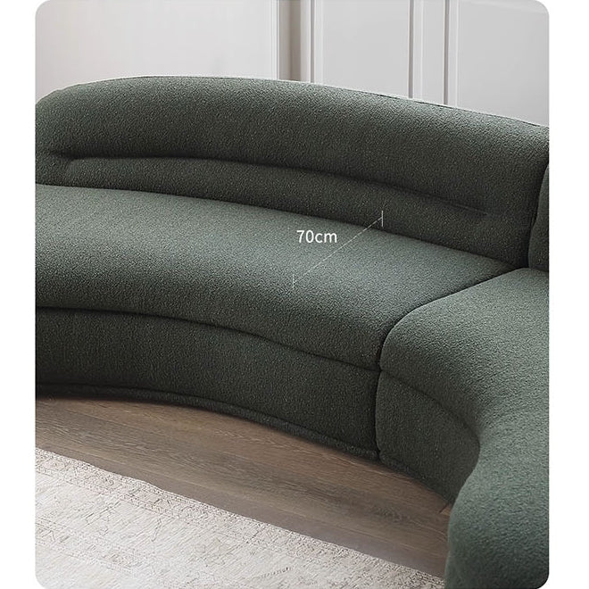 Yannik Four Seater Curved Sofa, Green-Weilai Concept-Weilai Concept
