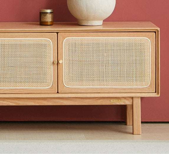 Haygashen Rattan TV Stand, Oak-Weilai Concept-Weilai Concept