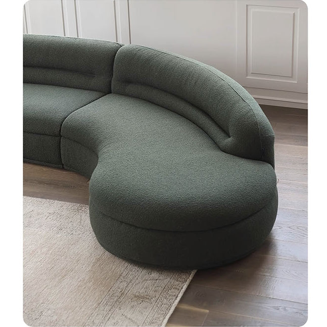 Yannik Four Seater Curved Sofa, Green-Weilai Concept-Weilai Concept