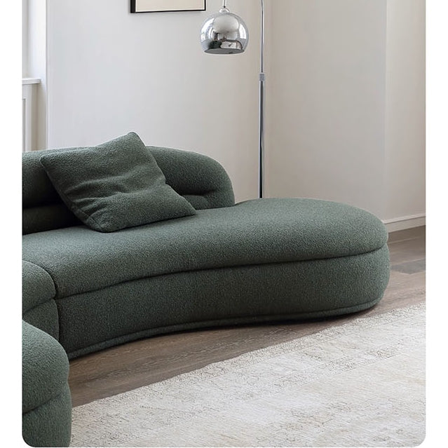Yannik Four Seater Curved Sofa, Green-Weilai Concept-Weilai Concept