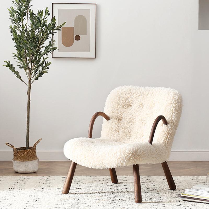 Philip Arc Sheepskin Armchair And Ottoman-Weilai Concept-NO Footstool-Weilai Concept
