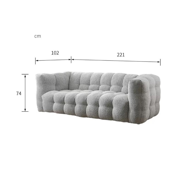 Zobah Two Seater, Three Seater Sofa, Grey Boucle-Weilai Concept-Weilai Concept