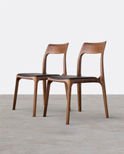 A Set Of 2 Hans CH3 Dining Chairs, Dark Oak, Light Oak