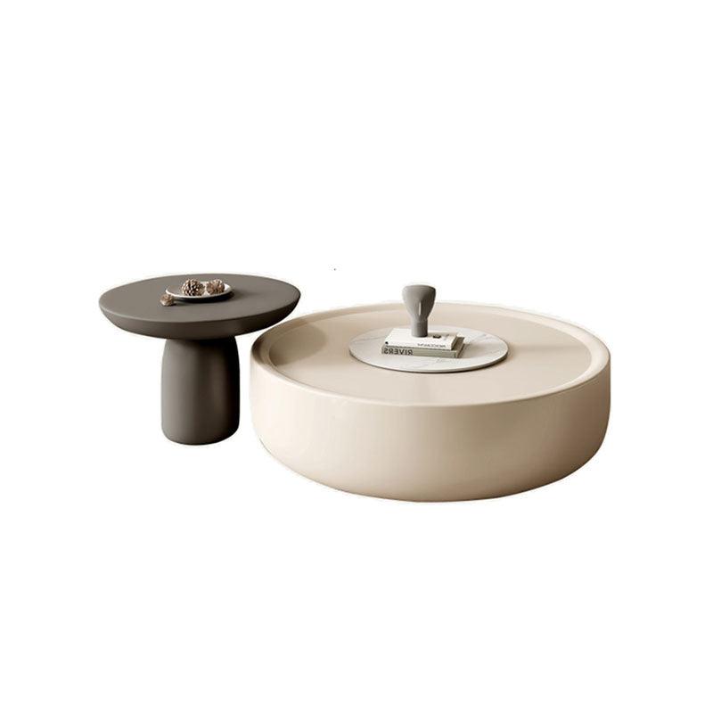 Eudora Modern Nesting Coffee Table Set With TV Stand, Cream And Grey-Weilai Concept-Coffee Table-Weilai Concept