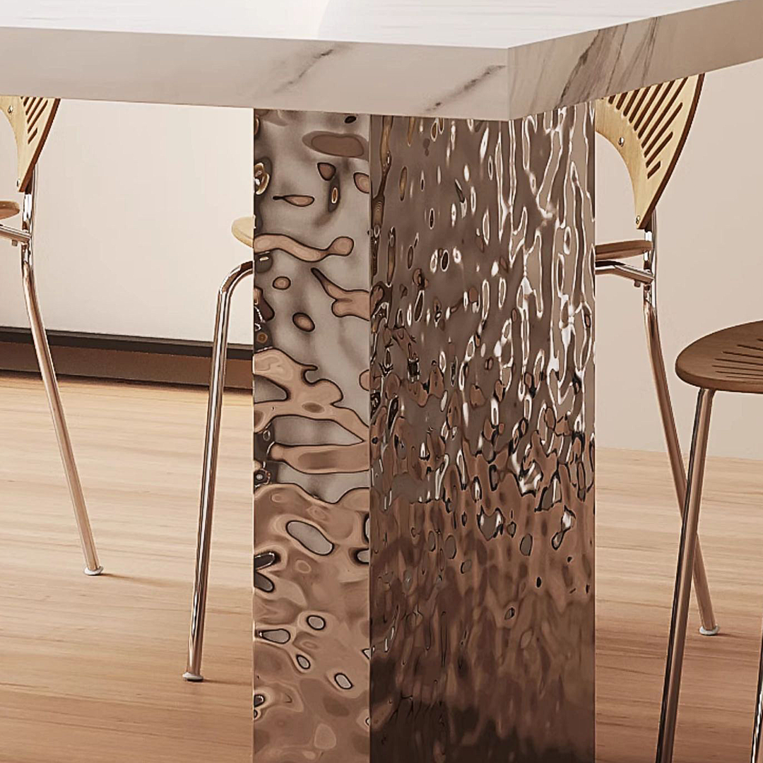 Madison Creamy Dining Table, Sintered Stone & Acrylic-Weilai Concept-Weilai Concept