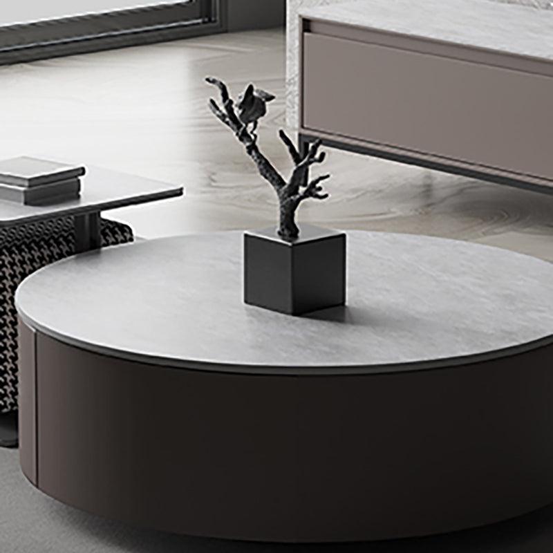 Alvis Coffee Table Set With Stool, Sintered Stone-Weilai Concept-Weilai Concept
