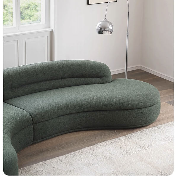 Yannik Four Seater Curved Sofa, Green-Weilai Concept-Weilai Concept
