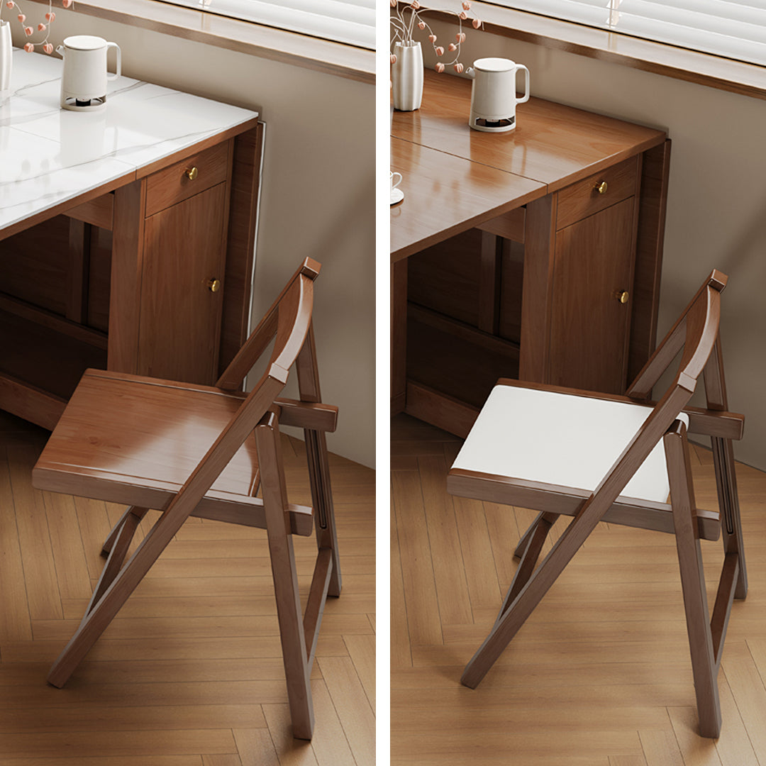 Salgado Folding Dining Table With Storage, Solid Wood