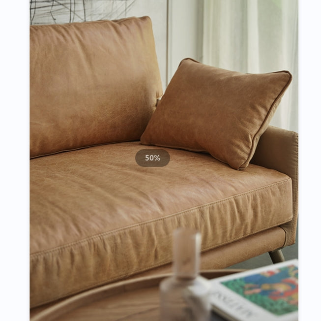 Luna Three Seaters Sofa, Three Seater Corner Sofa, Real Leather-Weilai Concept-Weilai Concept