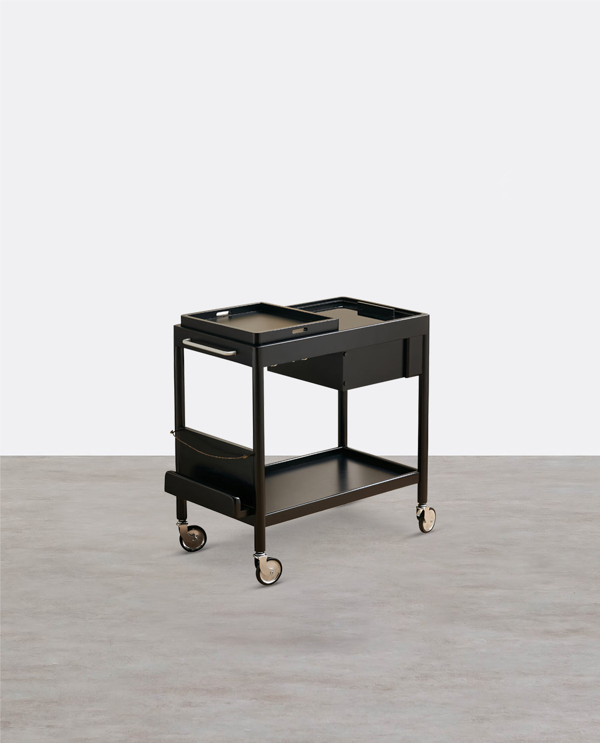 Orion With Magazine Rack Side Table With Trolleys