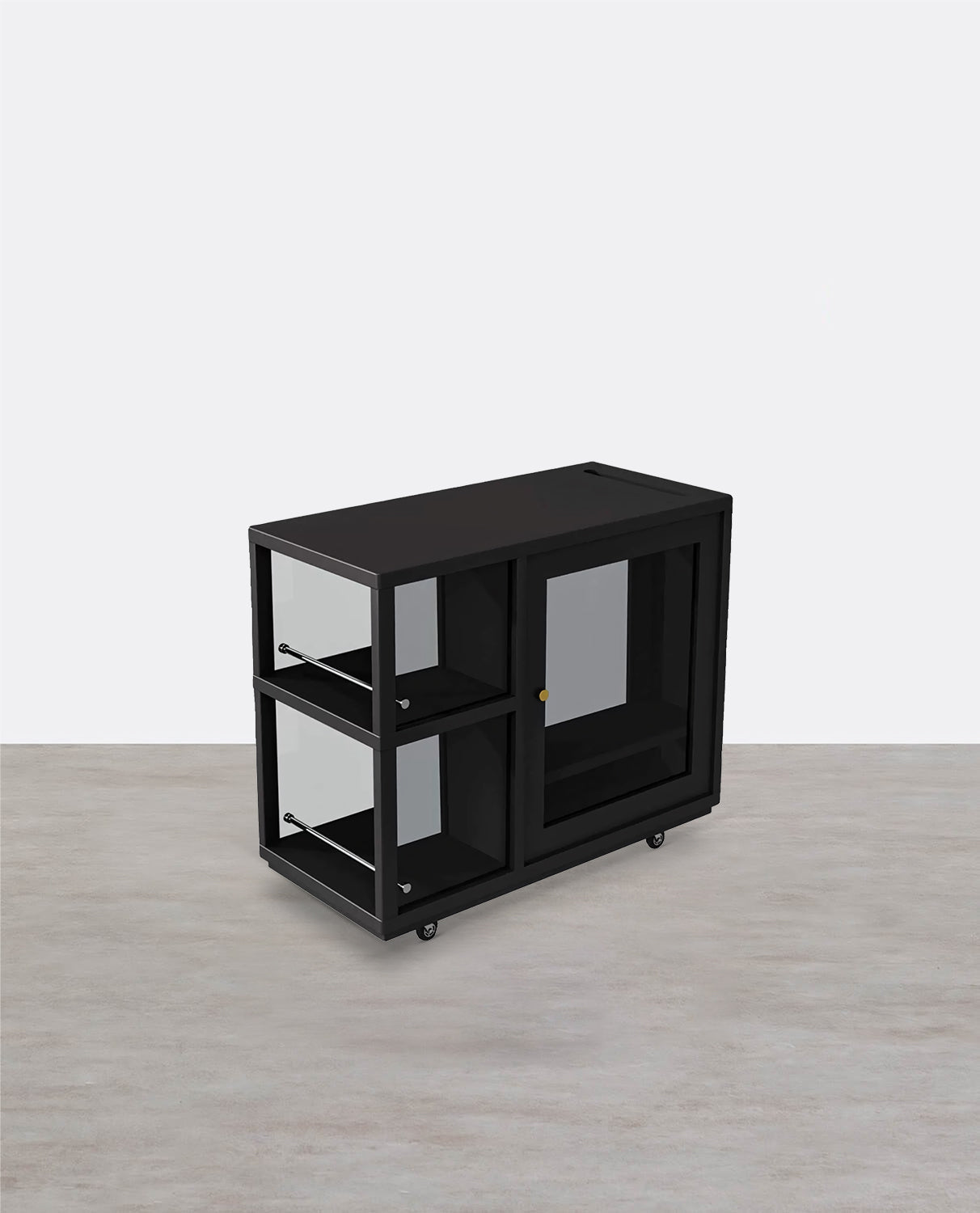 Aglaea Side Table With Storage, Black