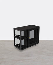 Aglaea Side Table With Storage, Black