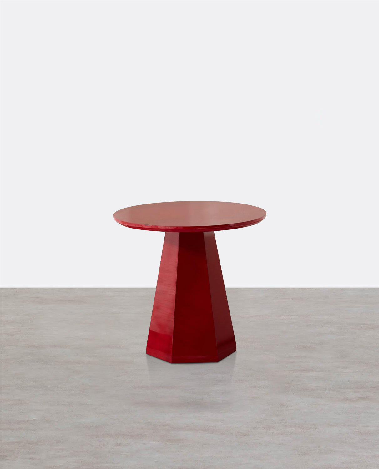 Melpomene Round Side Table, Red