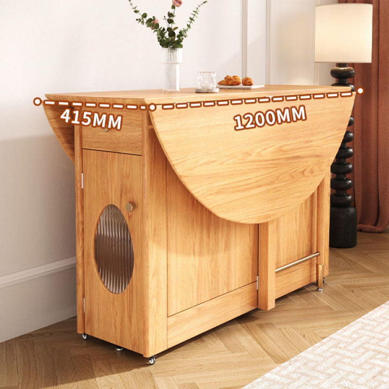 Ainsley Folding Extendable Dining Table, Wood-Weilai Concept-Weilai Concept