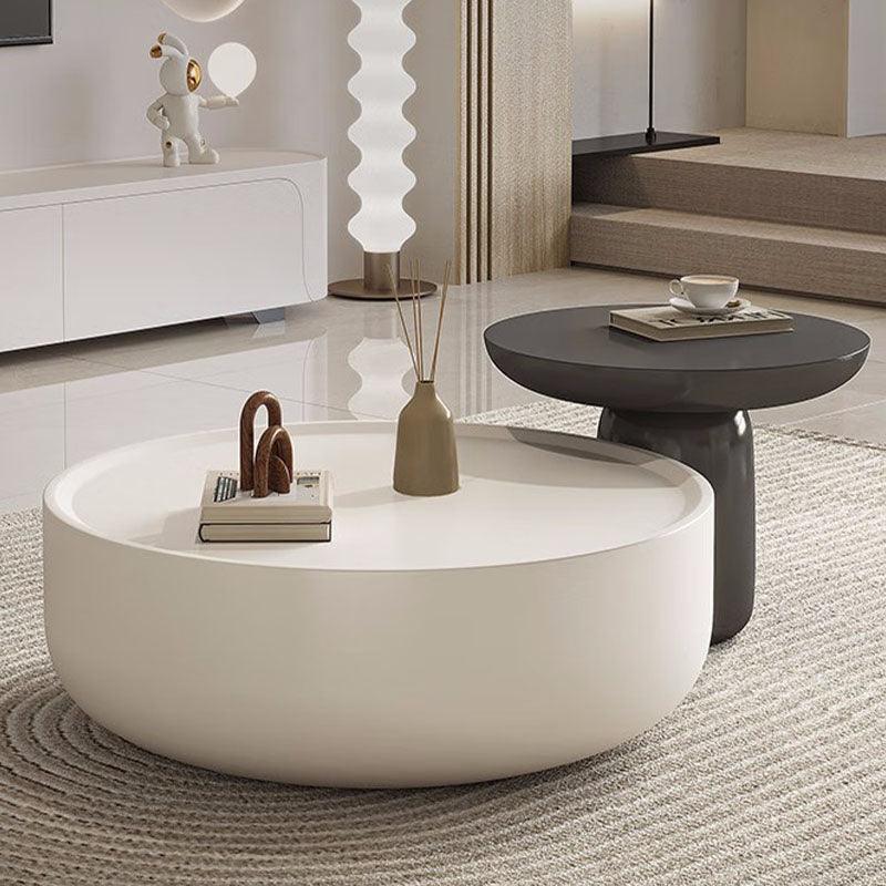 Eudora Modern Nesting Coffee Table Set With TV Stand, Cream And Grey-Weilai Concept-Weilai Concept