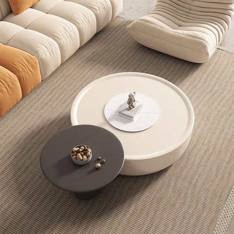 Eudora Modern Nesting Coffee Table Set With TV Stand, Cream And Grey-Weilai Concept-Weilai Concept