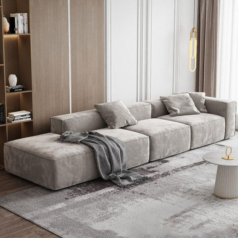 Yetta Three Seater, Four Seater Sofa, Corner Sofa, Grey Velvet-Weilai Concept-Weilai Concept