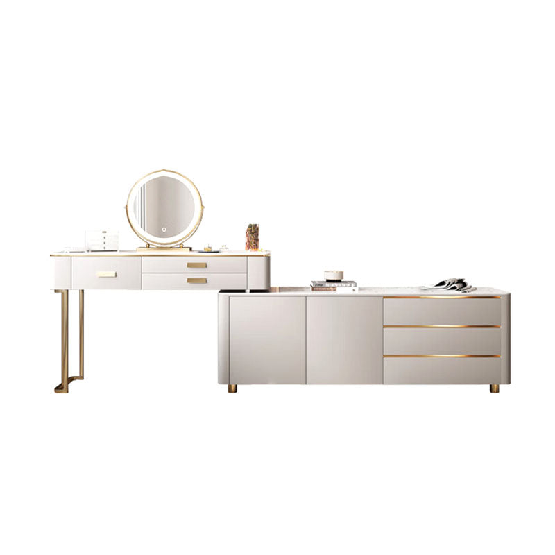 Della Dressing Table With Sideboard, Corner Dressing Table, Extendable-Weilai Concept-Weilai Concept