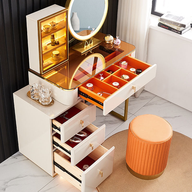Isai Extendable Dressing Table With LED Mirror-Weilai Concept-Weilai Concept