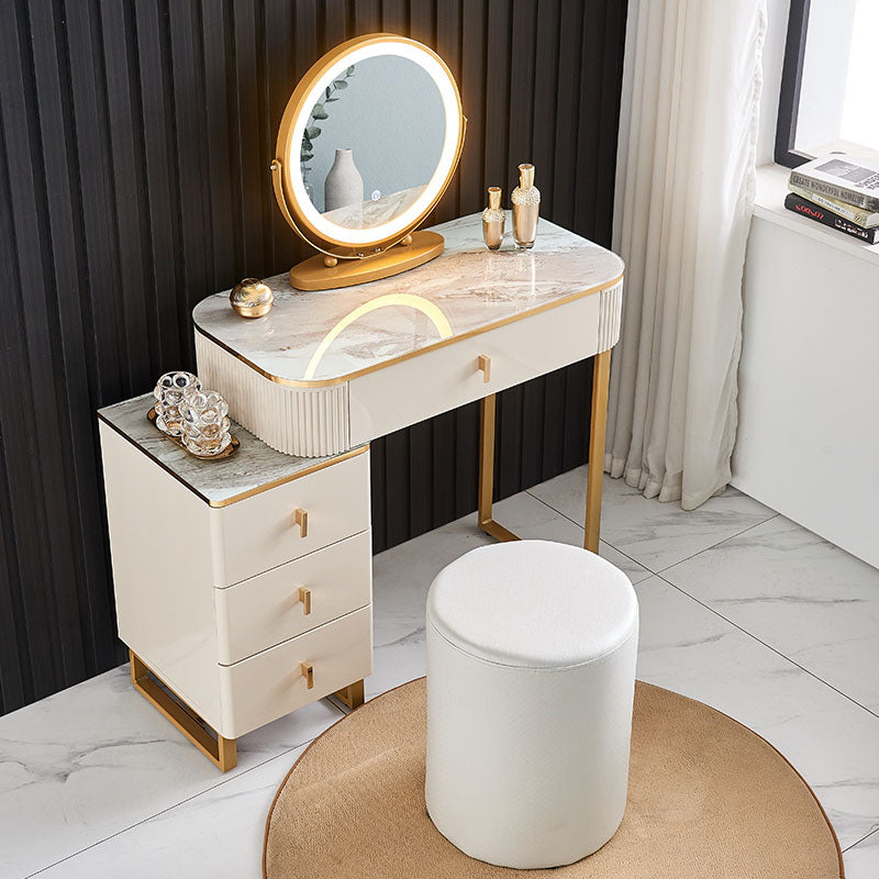 Isai Extendable Dressing Table With LED Mirror-Weilai Concept-B-No Stool-Weilai Concept