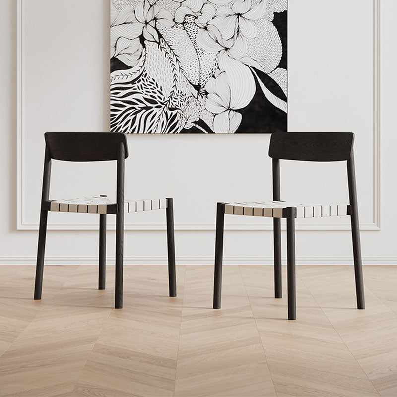 Eden Dining Chair, Black, Solid Wood & Linen-Weilai Concept-Weilai Concept
