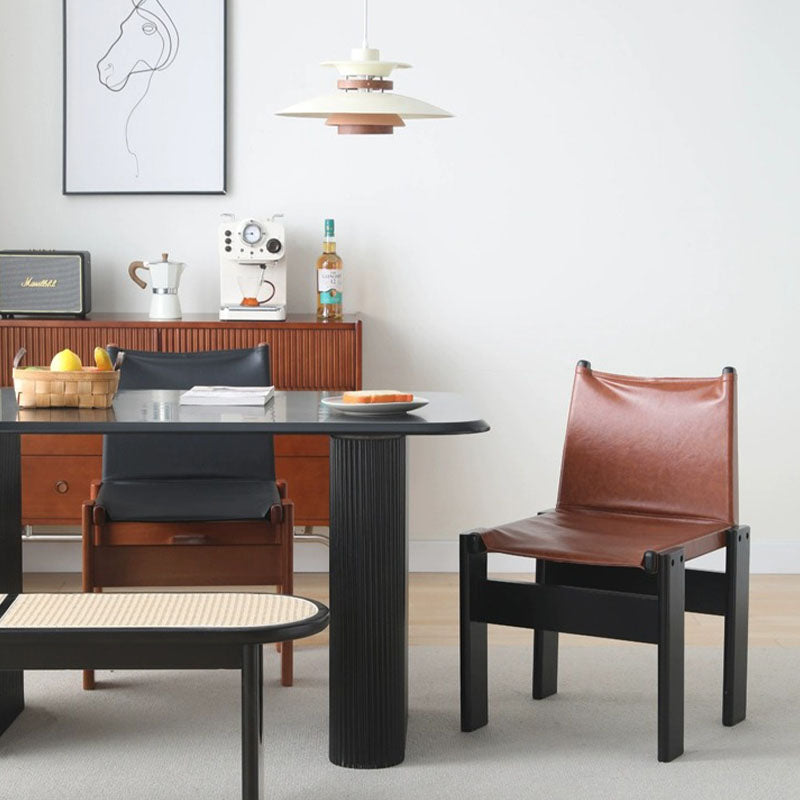 Lynette Dining Chair, PU Leather, Solid Wood-Weilai Concept-Weilai Concept