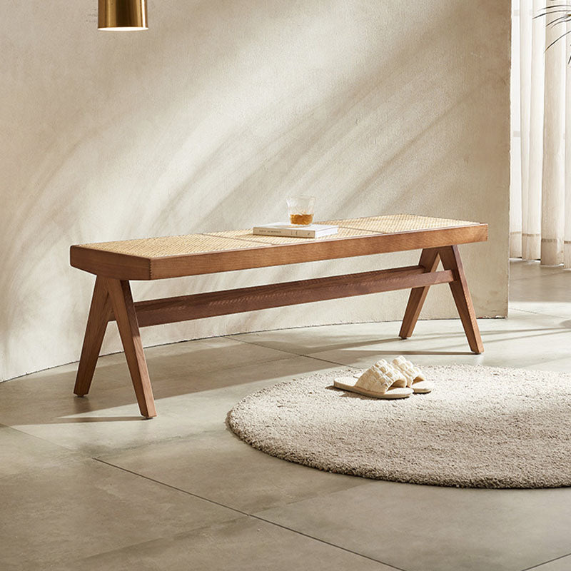Patrick Rattan Bench, Ash Wood-Weilai Concept-Weilai Concept