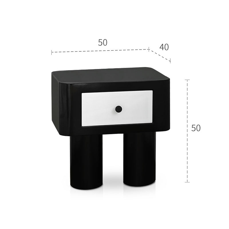 Seymour Bedside Table, Black and White-Weilai Concept-Weilai Concept