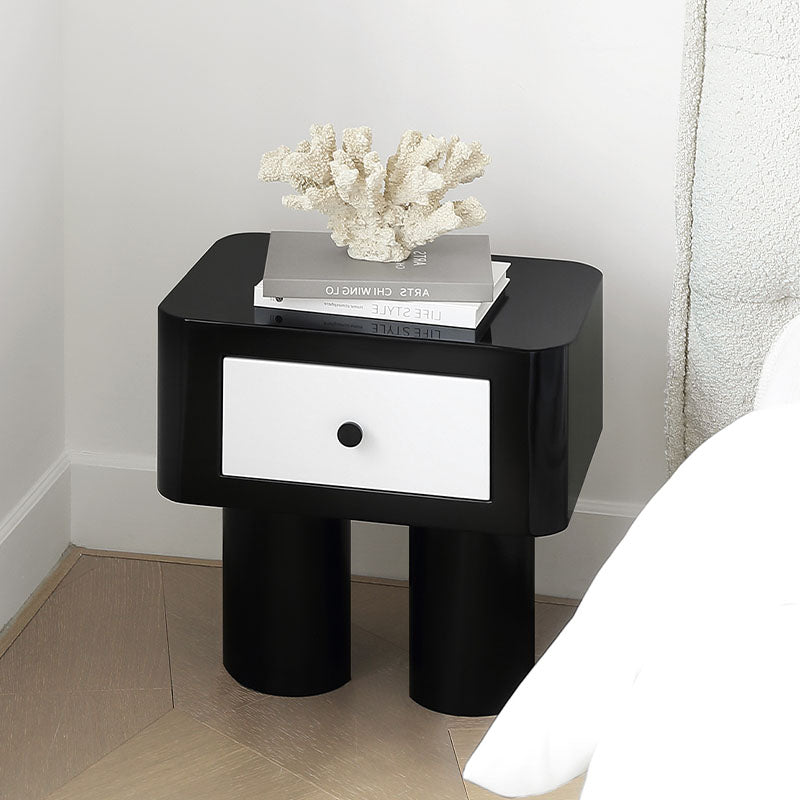 Seymour Bedside Table, Black and White-Weilai Concept-Weilai Concept