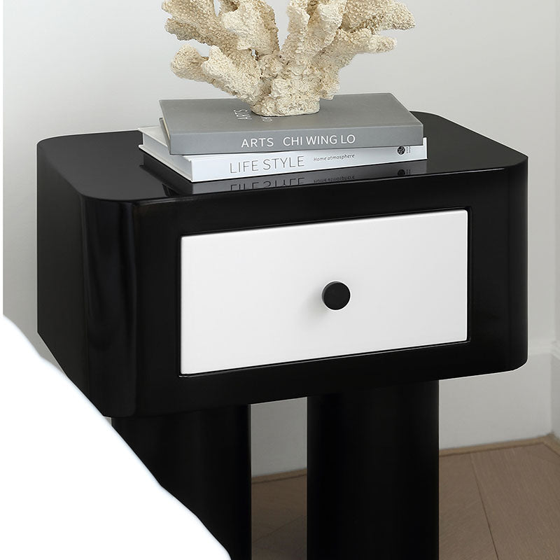 Seymour Bedside Table, Black and White-Weilai Concept-Weilai Concept