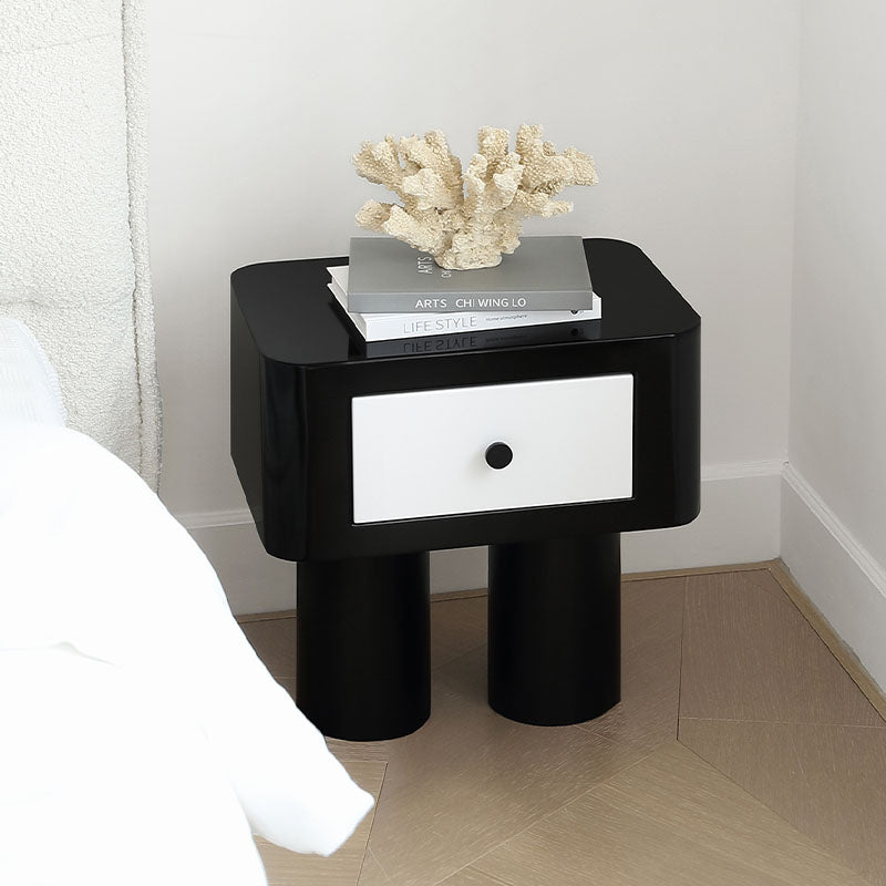 Seymour Bedside Table, Black and White-Weilai Concept-Weilai Concept