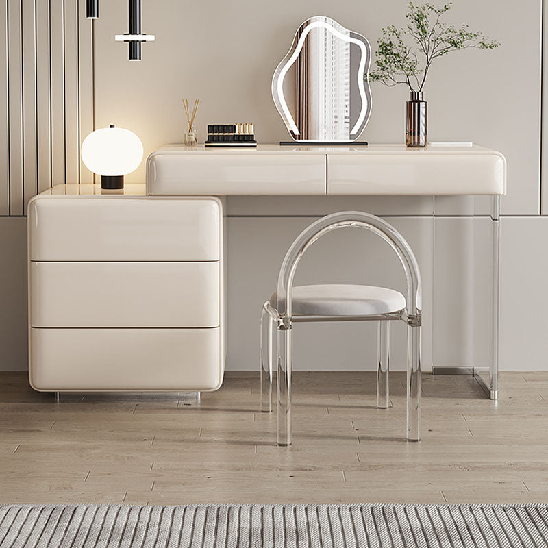 Donnelly Dressing Table With LED Mirror, Cream-Weilai Concept-Cream-NO Chair-Chest Of Drawer On The LEFT-Weilai Concept