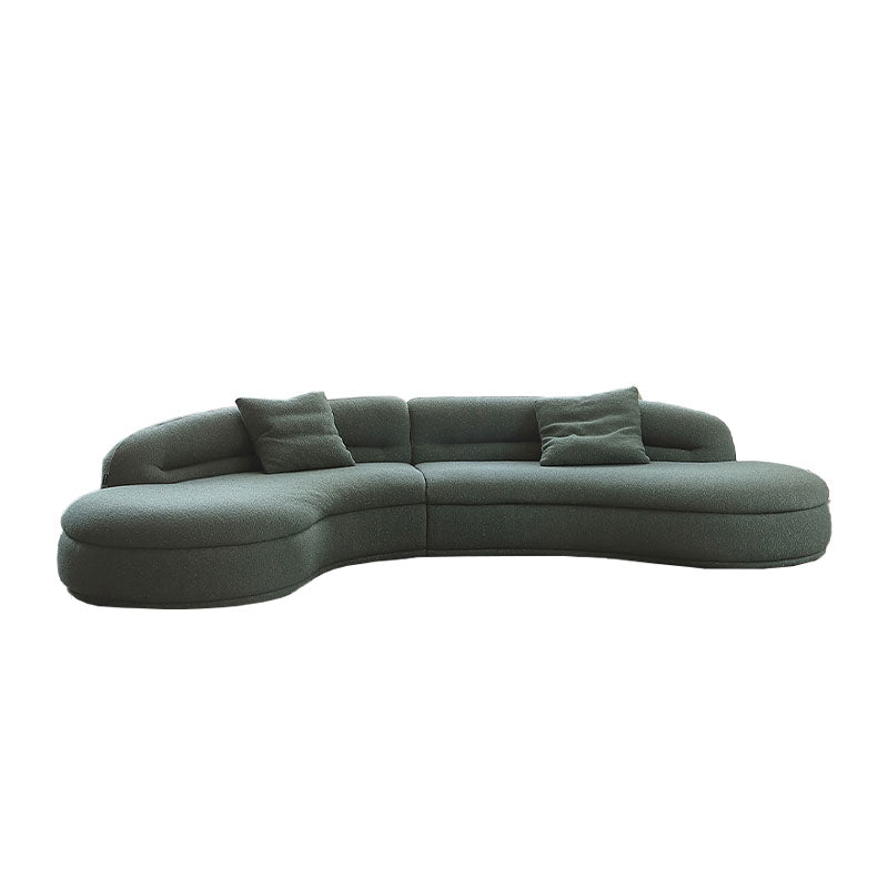 Yannik Four Seater Curved Sofa, Green-Weilai Concept-Weilai Concept