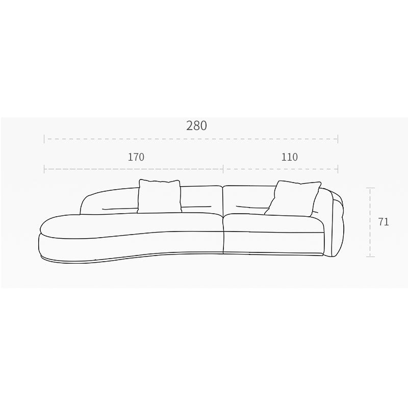Yannik Four Seater Curved Sofa, Green-Weilai Concept-Weilai Concept