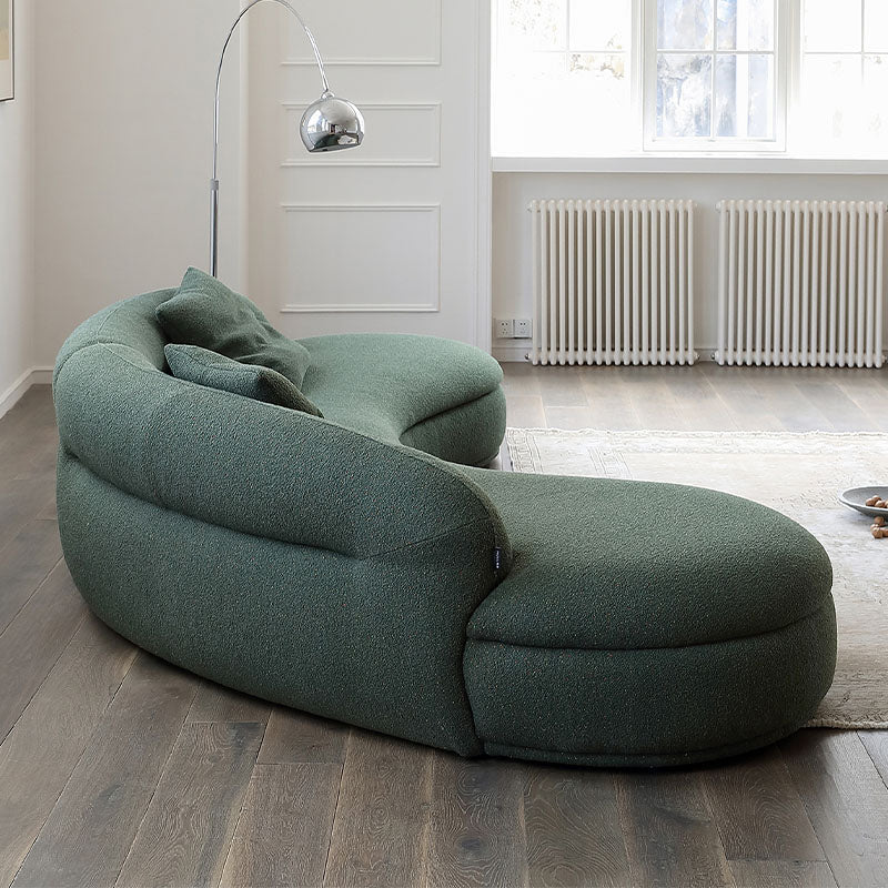 Yannik Four Seater Curved Sofa, Green-Weilai Concept-Weilai Concept