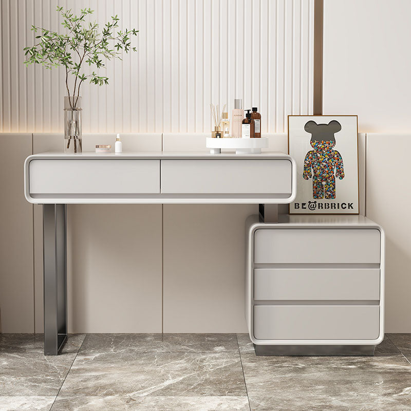 Dobson Dressing Table With LED Mirror, Cream Grey-Weilai Concept-Weilai Concept