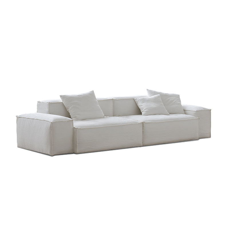 Zaavan Three Seater Sofa, Modular Sofa, White Linen-Weilai Concept-Weilai Concept