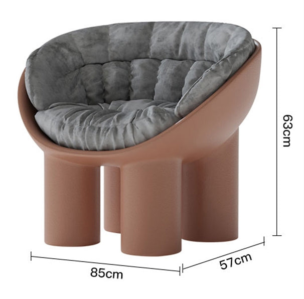 Roly Poly Fiberglass Armchair With Cushion, Grey-Weilai Concept-Weilai Concept