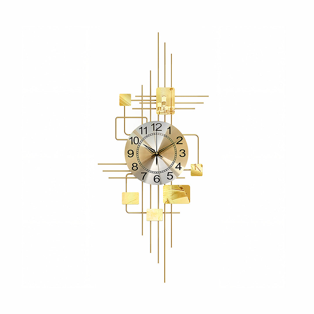 Park Art Deco Wall Clock, Silent Clock, Vertical, Gold-Weilai-Weilai Concept