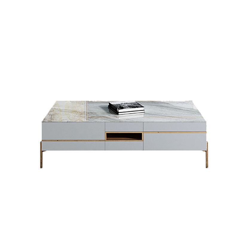 VIda Rectangle Coffee Table Set With TV Stand, Gold Leg-Weilai Concept-Coffee Table-Weilai Concept