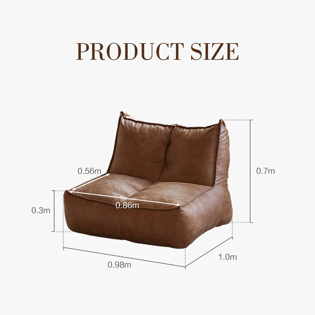 Nalany Lazybag style Bean Bag, Leathaire-Weilai Concept-Weilai Concept