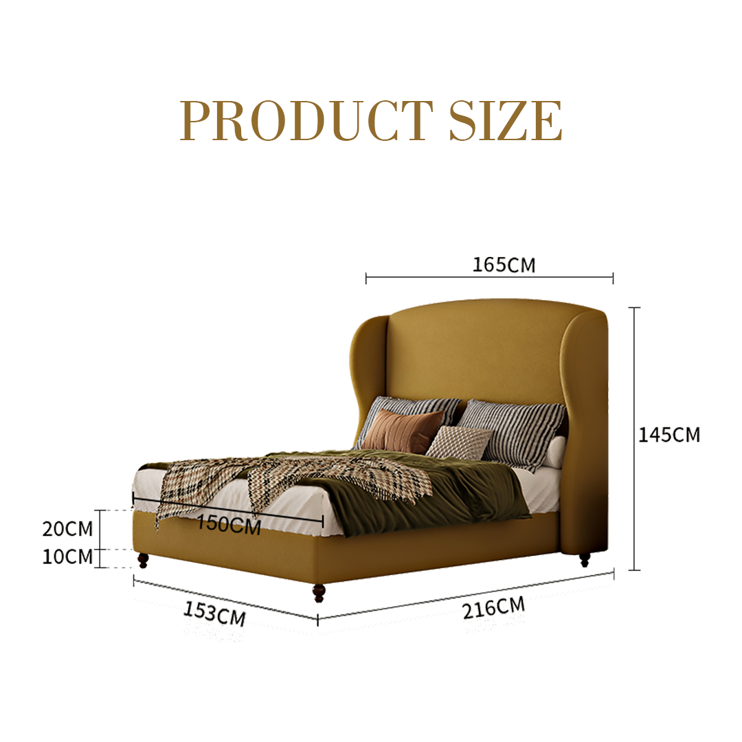 Amara Wingback Double Bed, King Size-Weilai Concept-Weilai Concept