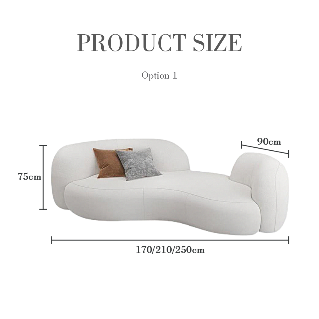 Elara Modern Curved Two Seater, Three Seater Sofa, Boucle-Weilai Concept-Weilai Concept