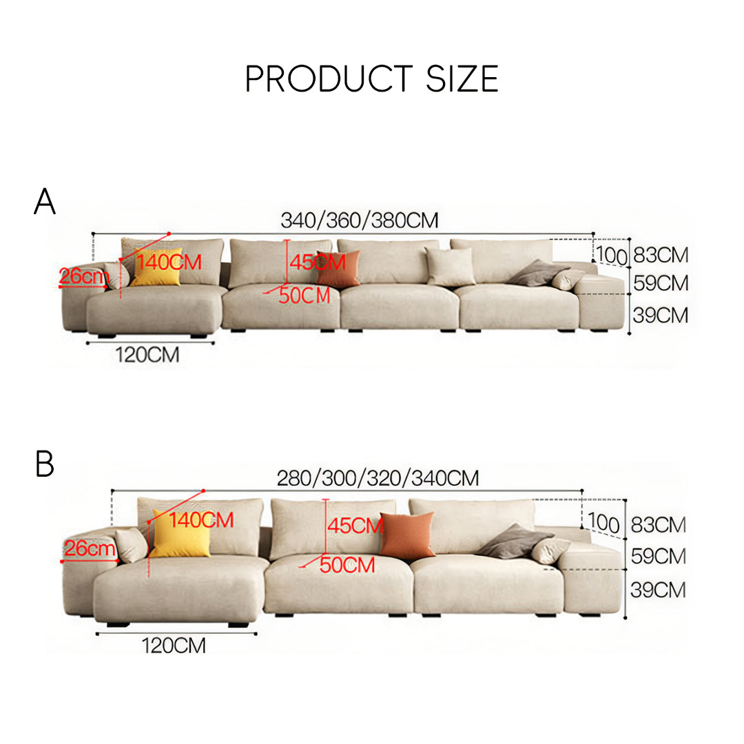R87 Calvin Four Seater, Five Seater Sofa, Corner Sofa, Leathaire-Weilai Concept-Weilai Concept
