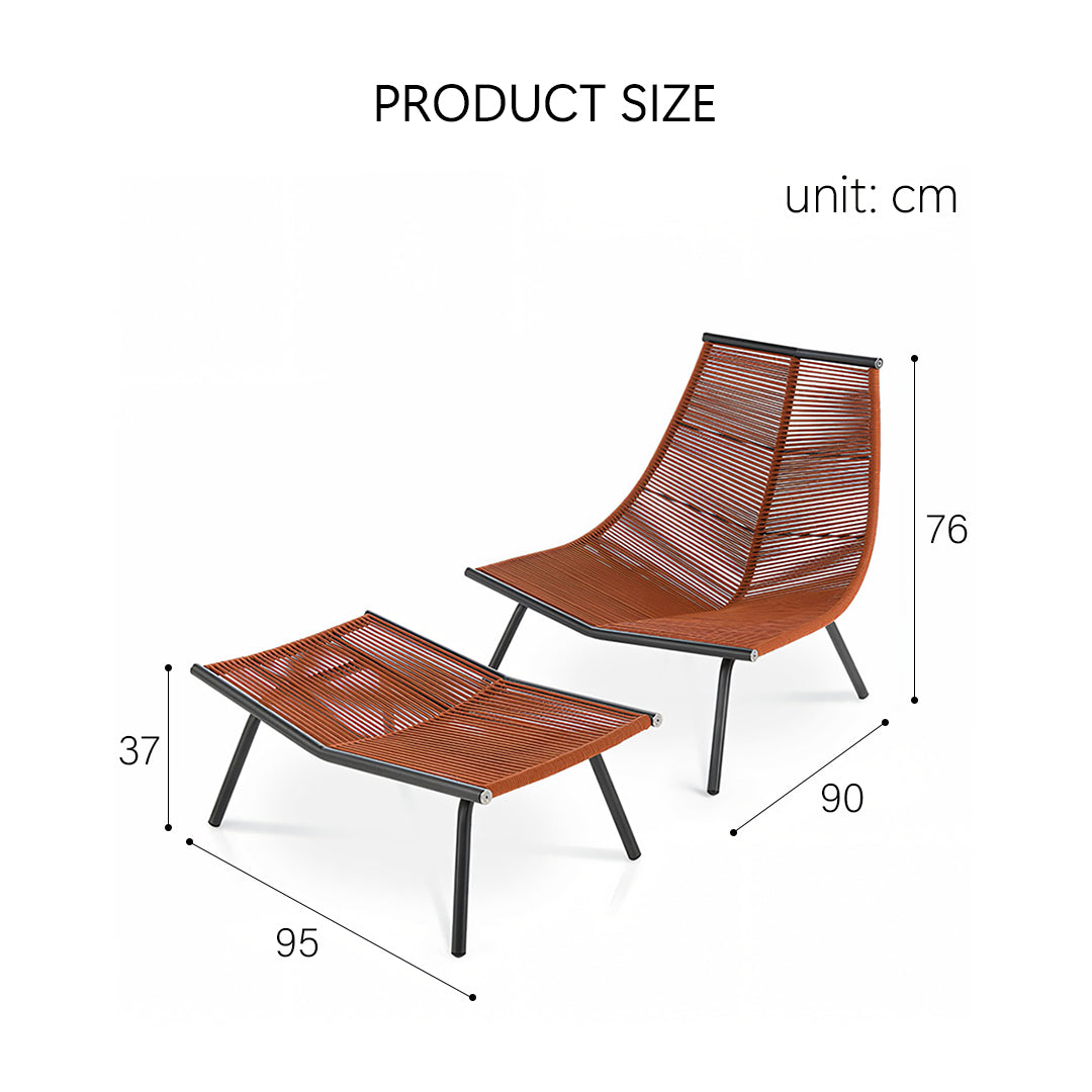 Iqbal Outdoor Lounge Chair With Footstool